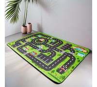 Bordeag - Alfombra para coche, 80 x 120 cm, alfombra de juego para niños, PVC duradero, antideslizante, niños y niñas