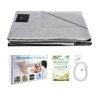 BORDEAG Alfombrilla De Tierra con Cable, Hoja De Puesta A Tierra, Sábana De Fibra De Plata, Sábana Bajera para Dormir Mejor para Un Mejor Sueño (68 X 132 Cm)