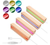 BORDEAG Base de visualización de luces LED, base de madera, base de luz LED, base de pantalla LED, base de pantalla LED, base de luz USB, para placas acrílicas DIY, para vidrio esmerilado, placa de