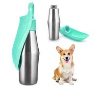 BORDEAG Botella de agua para perros, 750 ml, de acero inoxidable, plegable 180°, portátil para perros, para caminar y actividades al aire libre