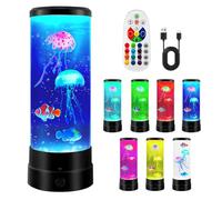 BORDEAG BYZESTY Lámpara de medusas, lámpara de lava de medusas, lámpara de lava, medusas, lámpara de medusas, lámpara LED de 17 colores, lámpara de acuario para luz de ambiente, luz nocturna,