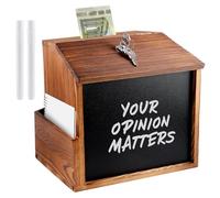 Bordeag Caja De Sugerencias De Madera, Caja De Donaciones Con Cerradura Y Bolígrafo, Buzón Para Montaje En Pared Buzón De Madera Caja De Votación Urna De Elección Para Sugerencia, Donación, Boleta