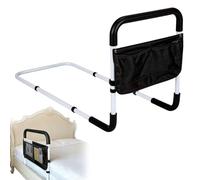 BORDEAG Cama auxiliar para levantarse, 93 x 42 x (43 - 53) cm, ayuda para levantarse de la cama para personas mayores, rejilla de cama, soporte de apoyo para cama, altura ajustable, estable, acero al