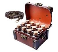 BORDEAG Cofre del tesoro de madera vintage, 14 x 11 x 8 cm, caja de almacenamiento de madera, caja de almacenamiento retro de piel sintética, caja de almacenamiento de alquimia y regalo