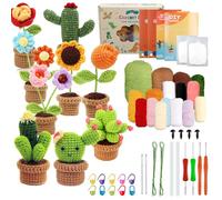 BORDEAG Crochet Kit Principiantes, 9 Piezas Kit Ganchillo con Aguja de Crochet, Trapillo para Crochet, Instrucciones y Tutoriales en Video, Kit Crochet para Principiantes DIY y Tejido a Mano