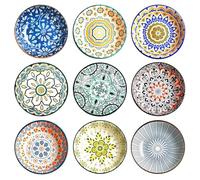 BORDEAG Cuencos Aperitivos, 9 Unidades Cuencos Para Salsa, Vajillas de Porcelana, Cuencos para Salsa de Soja, para Aperitivos, Sushi, Salsas de Soja, Especias y Postre