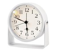 BORDEAG Despertador analógico sin tictac, con luz, reloj de mesa, funciona con pilas, para mesita de noche, dormitorio, sala de estar