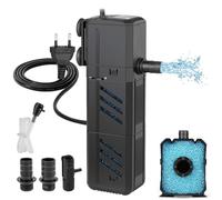 BORDEAG Filtro de acuario, filtro interior ajustable, filtro interior ajustable para acuario, bomba 4 en 1 con filtro, para agua de mar y cuenca dulce, volumen de acuario de 1500 l