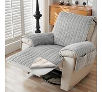 BORDEAG Funda para sillón con reposabrazos y bolsillos, funda para sillón de televisión, 1 plaza, 53 x 190 cm, antideslizante, protección contra suciedad y arañazos