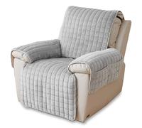 BORDEAG Fundas para Sillas Reclinables,53 * 190 CM Funda Sillón Impermeable,Cubre Sofa Acolchado Reversible con Bolsillos Laterales,Acolchado Reversible Fundas para Sala De Estar