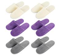 BORDEAG Juego de 6 zapatillas de hotel, zapatillas de huéspedes, zapatillas de hotel, pantuflas para invitados, para viajes, salón, casa, spa, casa, hotel, 28 x 11 cm