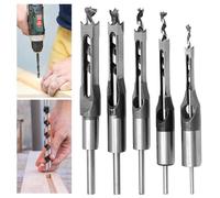 Bordeag Juego de Brocas Cuadradas para Madera - 5 Piezas 6,4 mm/8 mm/9,5 mm/11 mm/12,7 mm