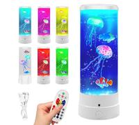 BORDEAG Lámpara de lava de medusas, lámpara de lava de medusas, lámpara de acuario de medusas, lámpara de lava con 17 colores y 4 modos de luz mando a distancia, lámpara de lava de medusas de fantasía