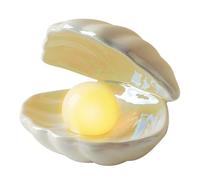 BORDEAG Lámpara De Perlas De Concha,Concha Perla Luz Nocturna,Lámpara De Noche De Perlas,Lámpara De Concha De Cerámica Luz Para Dormitorio,Mesita De Noche Decorativa,Baño,Decorativa