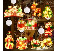 BORDEAG Luces navideñas para ventanas, 8 unidades con ventosa LED, luces de Navidad, decoración navideña, luz LED para ventana, ventosa para Navidad, fiesta, árbol, habitación infantil, interior,