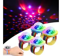 BORDEAG Luz de Bolas de Disco LED: 4 Piezas Mini Luces de Fiesta Disco Controladas por Música, Recargables Estroboscópicas Carga USB, para Fiesta DJ Club Luz Nocturna (Azul)