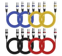 BORDEAG Pack de 8 cables de micrófono DMX de 2 m, XLR, cable de audio para grabación, mezclador, sistema de altavoces
