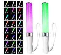 BORDEAG Palos Led,2 Piezas 24 Colores 3W 25CM Palos Brillantes Intermitentes,Palos De Espuma Luminosos,Palos Luminosos Boda,Luminosos Fluorescentes Para Conciertos,Fiestas