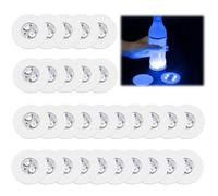 BORDEAG Posavasos LED, 30 unidades de posavasos luminosos redondos, autoadhesivos, multicolor, de 6 cm, acrílico, antideslizantes