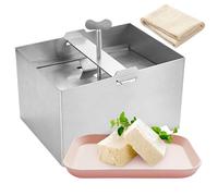 BORDEAG Prensa de tofu de acero inoxidable, prensa de tofu de acero inoxidable, fabricante de tofu, regulador de presión, para cocina, restaurante, tofu hecho en casa, 16 x 12 x 9 cm