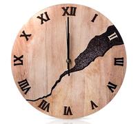 BORDEAG Reloj de Pared de Madera, Reloj de Pared Natural, Sin Ruido de Tictac, 30 cm, Moderno, para Habitaciones, Hogar, Cocina, Dormitorio, Oficina