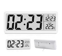 BORDEAG Reloj Despertador Digital,Reloj De Pared Digital,Reloj Digital Pared Grande,Reloj Pared Digital para Hogar,Cocina,Oficina,Sala De Estar,Escuela,Se Puede Colgar, Temperatura,Tiempo