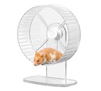 BORDEAG Rueda Silenciosa de 21 cm para Hámster, Rueda de Ejercicio para Hámster, Gerbils, Ratones y Mascotas Pequeñas (Transparente)