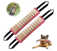 BORDEAG Salchichas mordedoras para Perros: 2 Piezas de Yute de 30 cm con 2 Asas, Accesorio de Entrenamiento Muy Resistente para Perros para Entrenamiento (Punta)