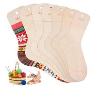 BORDEAG Tabla de calcetines tamaño 34 - 47, 7 unidades de tensores de calcetines con indicación de tamaño, plantilla para calcetines, tablas de calcetines, tablas de calcetines DIY, juego para tejer