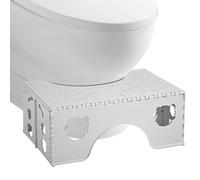 BORDEAG Taburete De Inodoro Plegable, Taburete Plegable para Inodoro, Taburete De Inodoro para Adultos, Taburete Fisiológico para Baño para Inodoro, Diseño Plegable, Reposapiés Ancho(Gris)