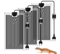 BORDEAG Tapetes Térmicos para Terrarios, 3 Piezas Alfombrilla Térmica para Reptiles, Manta Calefactora para Reptiles con Temperatura Ajustable, 7 W Alfombrilla Calefactora para Reptiles (15 × 28 cm)