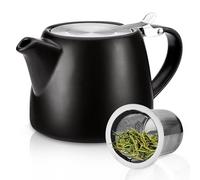BORDEAG Tetera con colador, tetera de cerámica de 500 ml con colador de té de acero inoxidable extraíble, cerámica de Teapot, acero inoxidable, infusor de malla fina, teteras de porcelana para