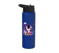 Border Collie Acuarela - Perro Pastor Mamá Agilidad Perro Stainless Steel Insulated Water Bottle