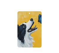 Border Collie - Ambientadores de coche con mariposa azul, 4 unidades, tarjetas perfumadas colgantes, tarjetas perfumadas para coche, tabletas de aromaterapia