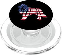 Border Collie American Flag 4th of July Funny Dog Lover PopSockets PopGrip para MagSafe