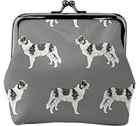 Border Collie Blue Merle Dogs - Monedero de cuero para mujer, pequeño bolso de cambio con cierre de beso y hebilla para regalo de niña, Como se muestra en la imagen, Talla única, Organizador de bolsas