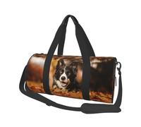 Border Collie Bokeh Otoño Border Collie Negro, Bolsa de Viaje de Gran Capacidad, Bolso Redondo, Bolsa de Viaje Deportiva, Bolsa de Mano, Bolsa de Fitness