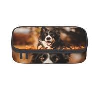 Border Collie Bokeh Otoño Border Collie Negro, Estuche para lápices, Estuche para lápices Estuche para lápices de Gran Capacidad Estuche para cosméticos