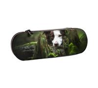 Border Collie Bosque Piedra Dulce Marrón Perros Mascotas, Estuche para lápices Estuche para lápices de Cuero de PU Estuche para lápices de Gran Capacidad Estuche para lápices Bolsa de cosméticos