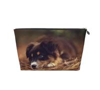 Border Collie Cachorro Bokeh Border Collie Marrón, Bolsa de artículos de tocador Bolsa de Maquillaje Bolsa de cosméticos Bolsa de artículos de tocador de Viaje portátil