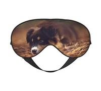Border Collie Cachorro Bokeh Border Collie Marrón, Cubreojos completos Antifaz bloqueador de luz Antifaz para dormir Antifaz suave con los ojos vendados Noche