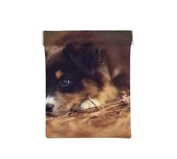 Border Collie Cachorro Bokeh Border Collie Marrón, Squeeze Top Wallet Bolsa de Almacenamiento para Mujer Monedero pequeño Bolsa de Cambio