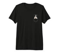 Border Collie Cachorro Dibujos Animados Asomando Bolsa Arte Camiseta Premium
