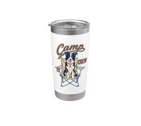 Border Collie Camp Crew Camping Dog Lover Outdoor Vaso térmico de acero inoxidable de doble pared