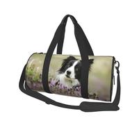 Border Collie Césped Border Collie Negro Mascotas, Bolsa de Viaje de Gran Capacidad, Bolso Redondo, Bolsa de Viaje Deportiva, Bolsa de Mano, Bolsa de Fitness