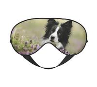 Border Collie Césped Border Collie Negro Mascotas, Cubreojos completos Antifaz bloqueador de luz Antifaz para dormir Antifaz suave con los ojos vendados Noche
