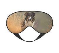 Border Collie Césped Mascotas Borde Blanco Negro, Cubreojos completos Antifaz bloqueador de luz Antifaz para dormir Antifaz suave con los ojos vendados Noche