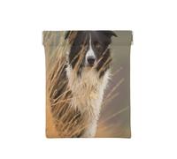 Border Collie Césped Mascotas Borde Blanco Negro, Squeeze Top Wallet Bolsa de Almacenamiento para Mujer Monedero pequeño Bolsa de Cambio