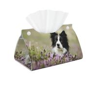 Border Collie Césped Negro Border Collie Mascotas, Funda para Caja de pañuelos con Cierre, Reutilizable, Decorativa para baño, Sala de Estar, Dormitorio, Oficina y Coche.