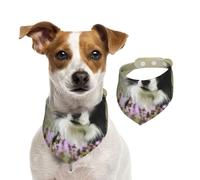 Border Collie Césped Negro Border Collie Mascotas,Pañuelos de algodón para Perros, Bufandas Ajustables para Mascotas,L